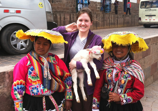 Acupuncture-Volunteering-Cusco-Peru-Girls-Lamb